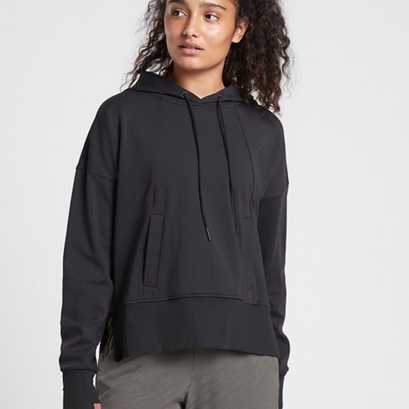 Athleta Black Hoodie Sweatshirt - Picture 1 of 8